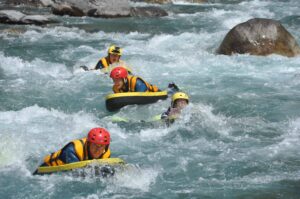 Team building en Ubaye Hydrospeed Hydrospeed comité d'entreprise