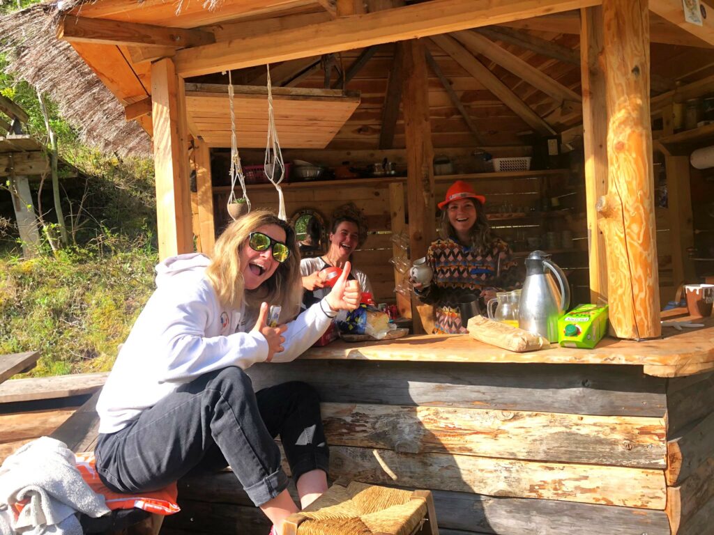 refreshment bar at the crazy water rafting base at Lauzet Ubaye