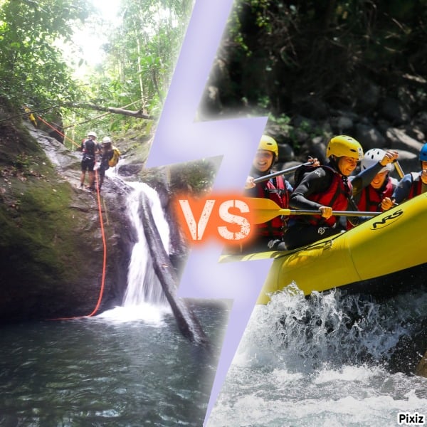 quel est la différence entre le Canyoning et le Rafting ?