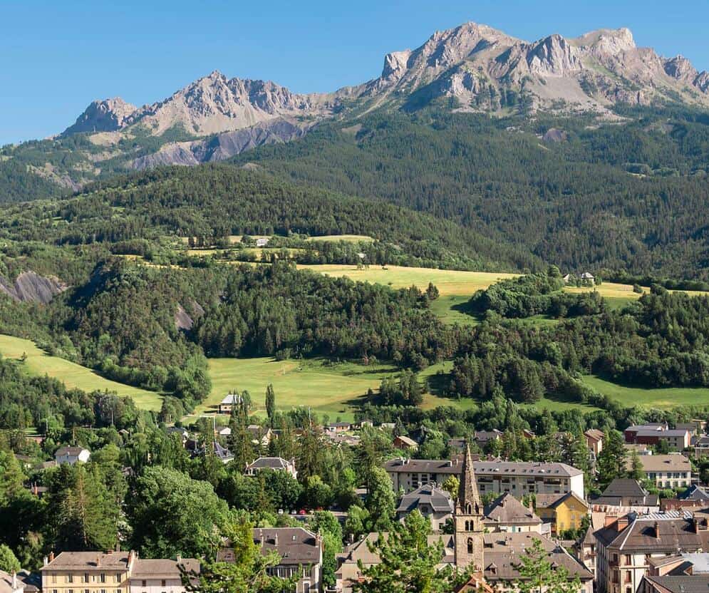 Barcelonnette-stad in de Ubaye-vallei
