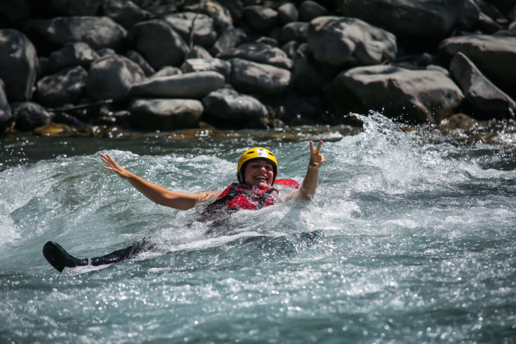 Swimming in the Ubaye on the best Of course