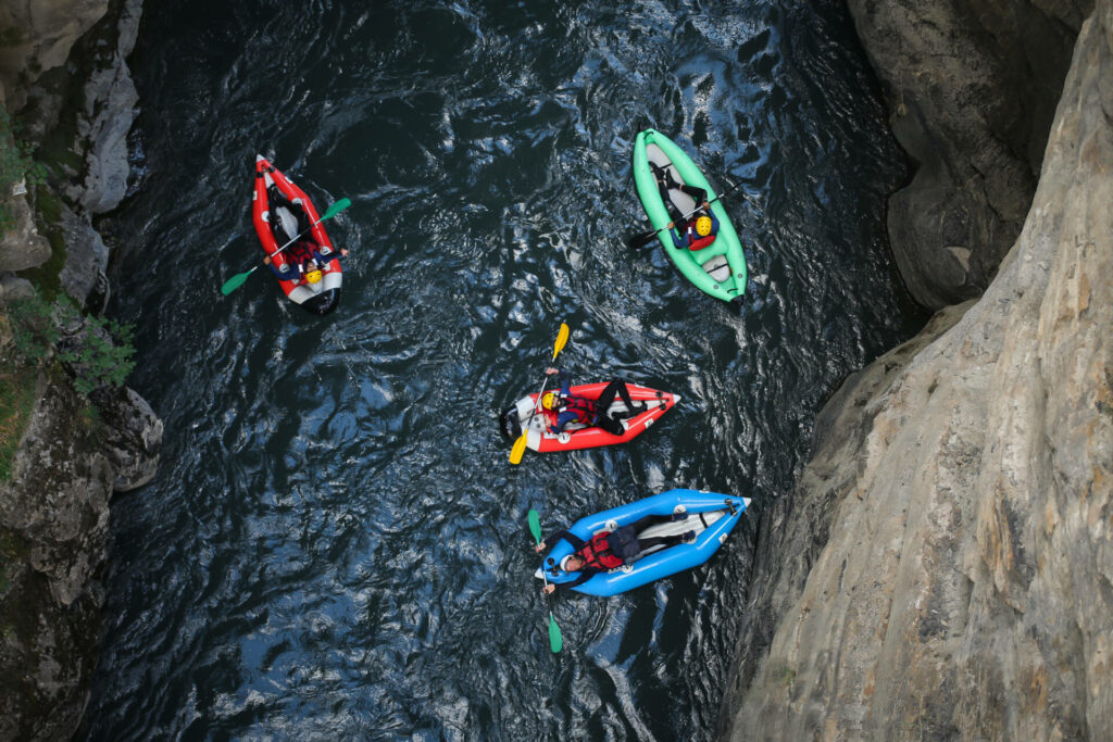 kayak raft on the Ubaye in the Alps