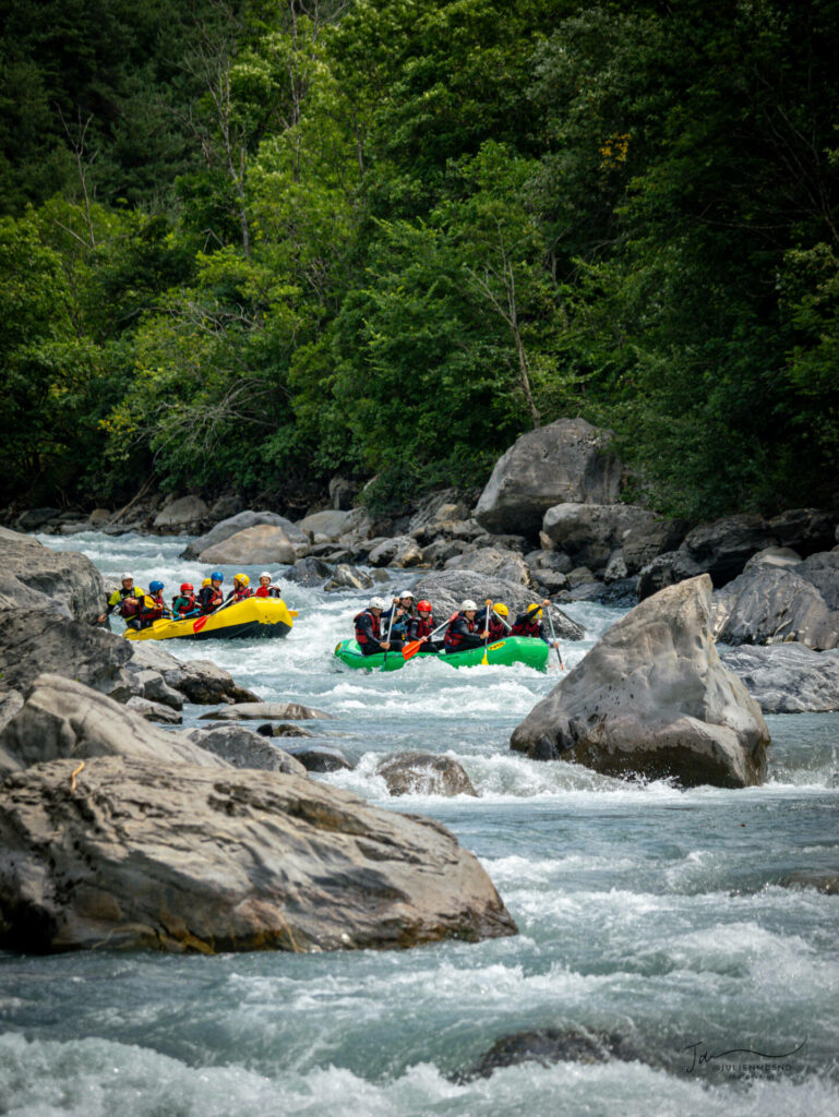 Rafting on the Ubaye over the Sharks Tooth Rapids
