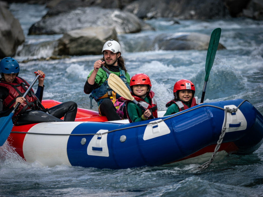 Family rafting that takes on the beautiful white water of the Alps