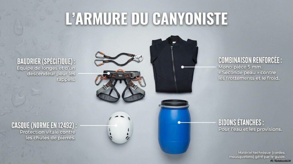 Equipement pour les descentes en canyoning