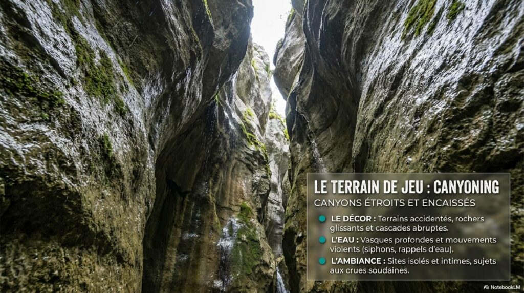 le terrain de jeu pour des descentes de canyon